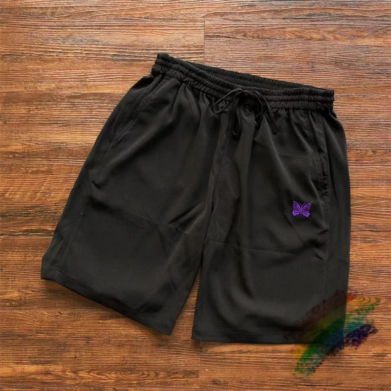 

Black Needles AWGE Shorts Men Women Embroidered Butterfly 2023ss Summer Style Pocket Shorts