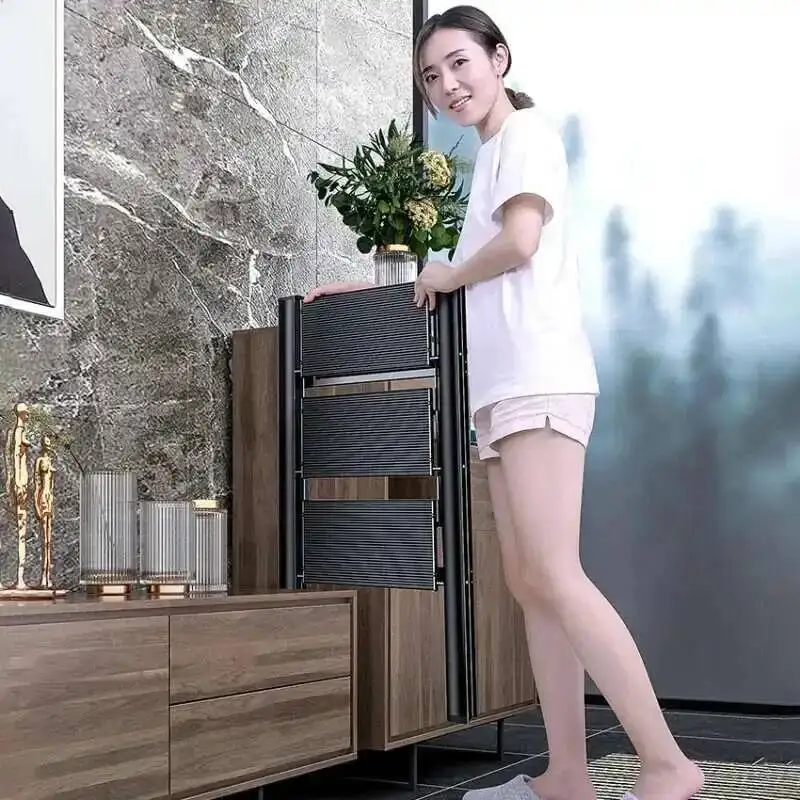다기능 접이식 3단 사다리 알루미늄 사다리 합금 높은 발판 주방용 넓은 하중 3..