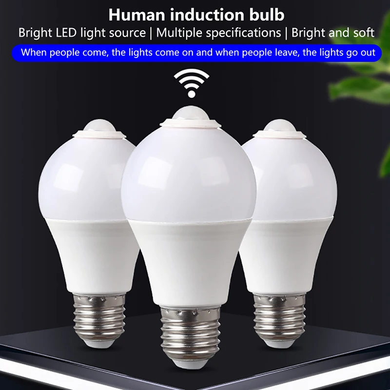 1PC E27 PIR Motion Sensor Lamp 5W 9W 15W LED Bulb with Motion Sensor Detector Night Light motion sensor night light led night light motion sensor led light motion sensor light motion sensor lamp led motion sensor light led night lamp