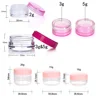 10PCS Empty 2g - 20g Travel Small Colorful Covers Clear Plastic Cosmetic Pot Jars With Lids For Face Cream Lip Balm Containers 3