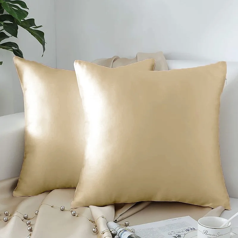 1pc Pillowcase Super Soft Bedsure Satin Silk Pillowcase with Zipper for Hair and Skin , Breathable Both Sides Silk Pillow Case