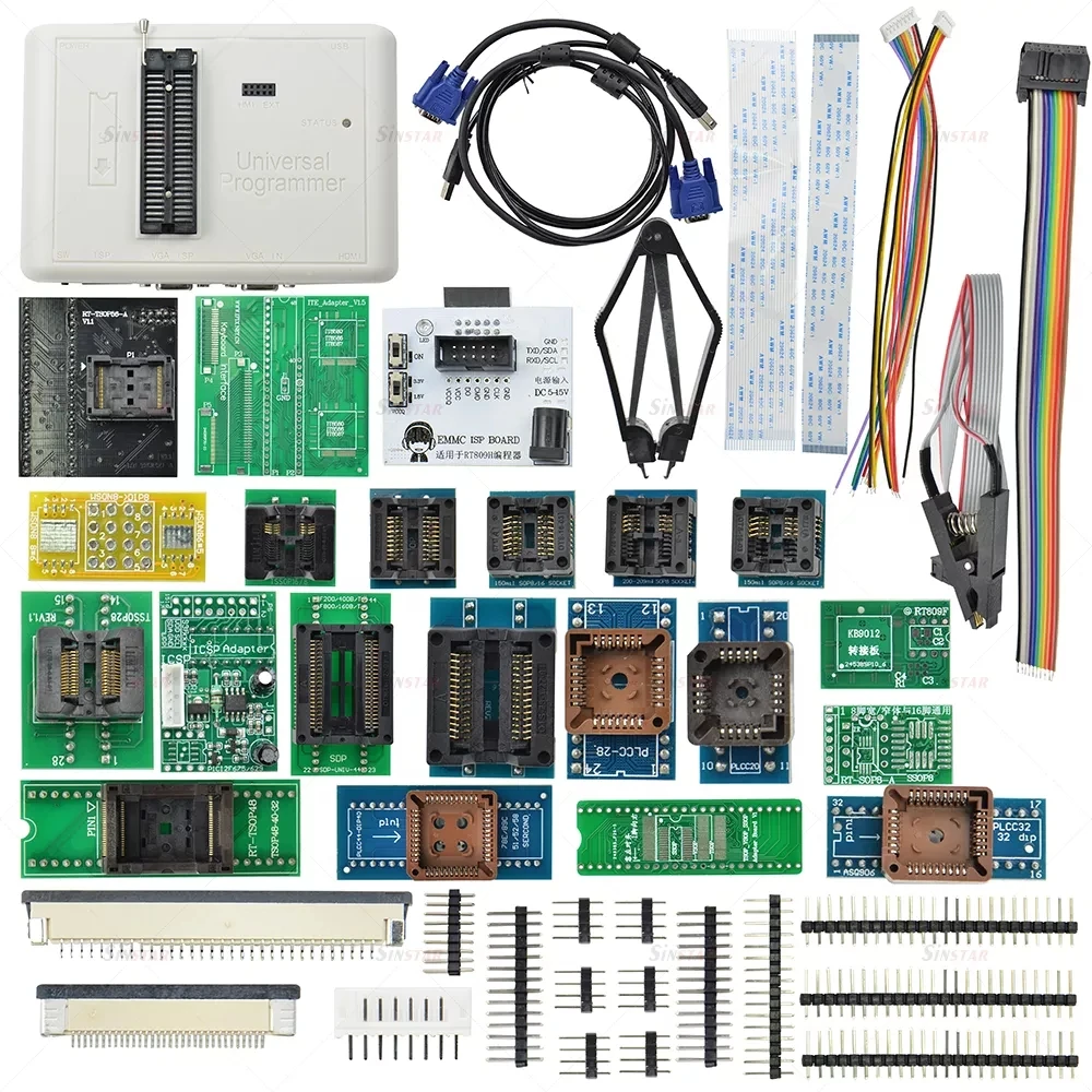 Universal Programmer RT809H EMMC-Nand FLASH Universal Programmer +35 Items With Cables