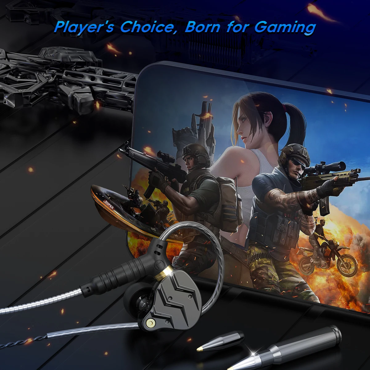 Auricolari da Gaming con Microfono HD, Cuffie Cablate con Bassi HIFI, Auricolari con Gancio per Orecchio, Riduzione del Rumore - Image 5