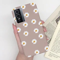Enhanced Product Title:  
Matte Silicone Shockproof Anti - Slip Phone Case with Plant Heart Design for Vivo Y76S (MT35)
