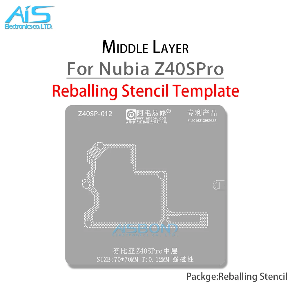 Modello Di Stencil Reballing A Strato Medio Amaoe Per Nubia Z40S Pro Z40Spro Plant Tin Net Steel Mesh Repair