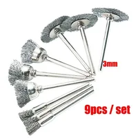 9Pcs/set Steel Wire Brush For Dremel Rotary Tool Paint Rust Removal Polishing Grinding Wheel Metal Polishing Cleaning Brush 1