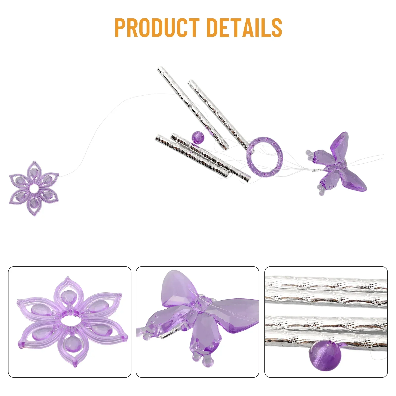 40 Cm 1* Wind Chime Butterfly Chimes Outdoor Yard Garden Home Room Decor Ornament Metal Tubes