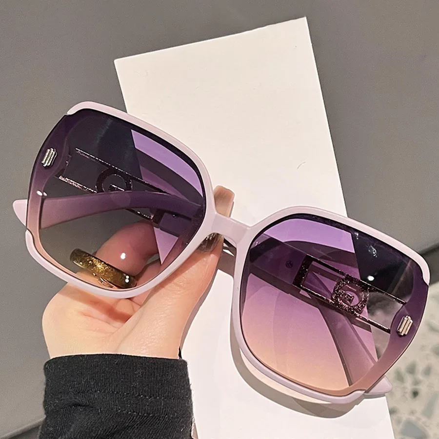 Mode Übergroßen Quadratischen Sonnenbrille Frauen Luxus Marke Sonnenbrille Vintage Sonnenbrille Weibliche Shades Outdoor Brillen – Detail 2