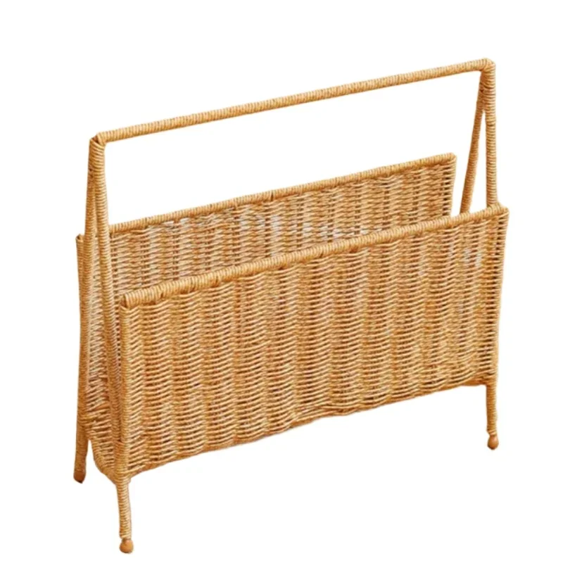 Kens Creative Vine Weaving Homestay Coffee Shop Magazine Rack Sample Home Living Room Book And Newspaper Storage Basket
