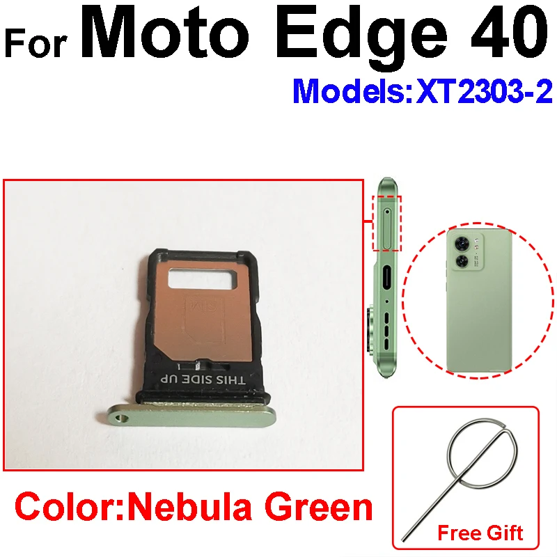 SIM Card Tray Holder For Motorola MOTO Edge 40 Edge 40 Neo XT2303-2 XT2307-1 Sim Card Slot   Card Reader Adapter Parts