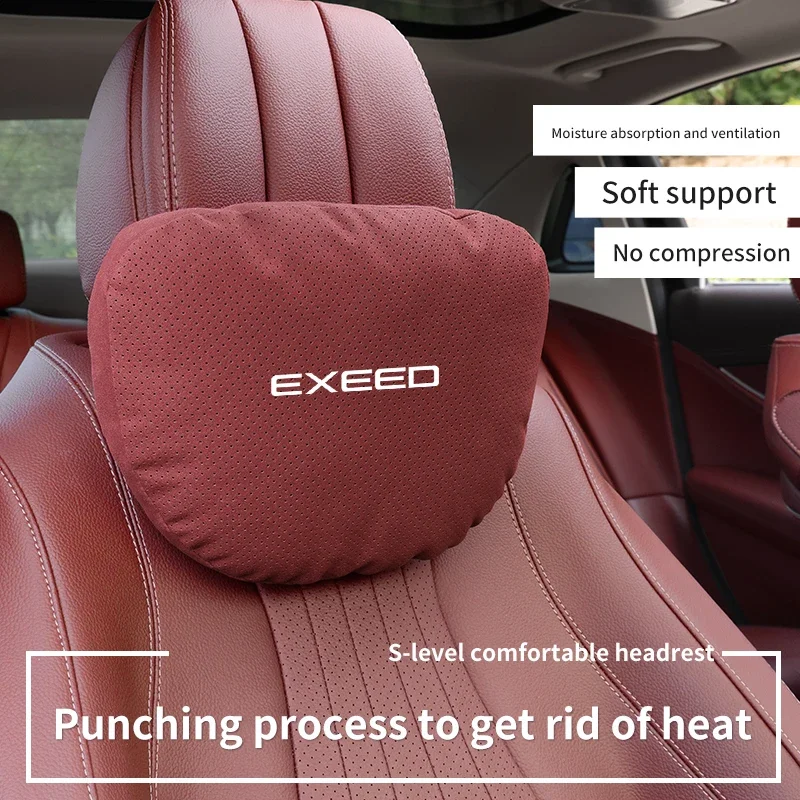 Chery Exeed TXL TX VX LX 2021 2022 2023 스웨이드 자동차 머리 받침 목 지지대 시트 요추 쿠션, 부드러운 목 베개 액세서리
