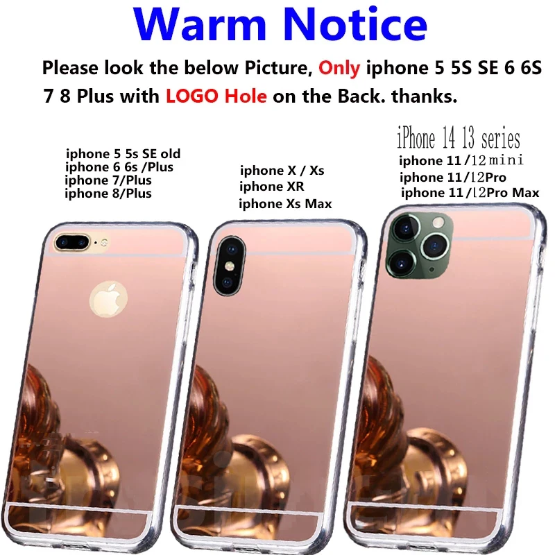 Luxury Plating RoseGold Mirror Metal Frame Soft TPU Cover Case For iPhone 13 12 Mini 11 Pro XS Max X XR SE 5s 5 6 7 8 Plus - AliExpress