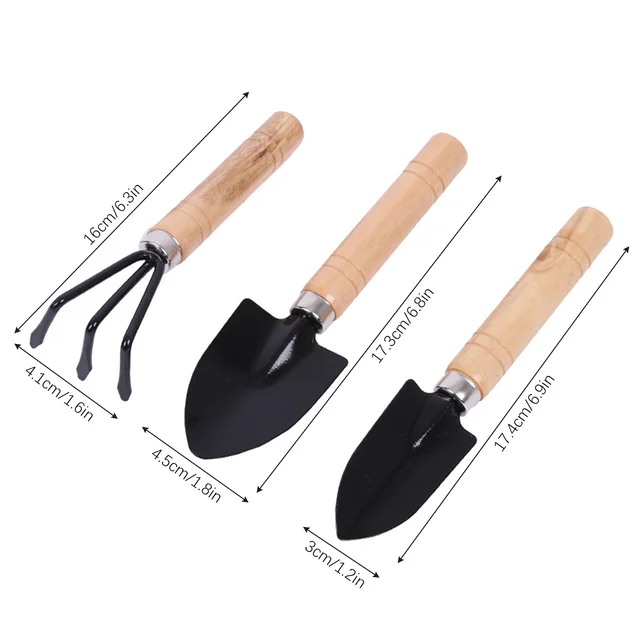 Háromrészes Lapátcsontos Ültetési Eszközök Kombinált Kerti Szerszámok Beállított Otthoni Kertészeti Erkély Otthon Termesztett Mini Ásási Öltönyök - Image 6