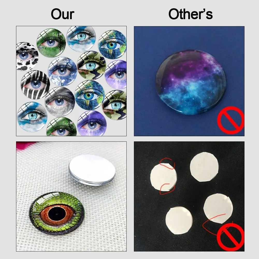 20pcs/10pairs 6mm-20mm Eyes Crafts Eyes Crystal Plastic Puppet Crystal Eyes Bear Animal Accessories DIY Doll Accessories