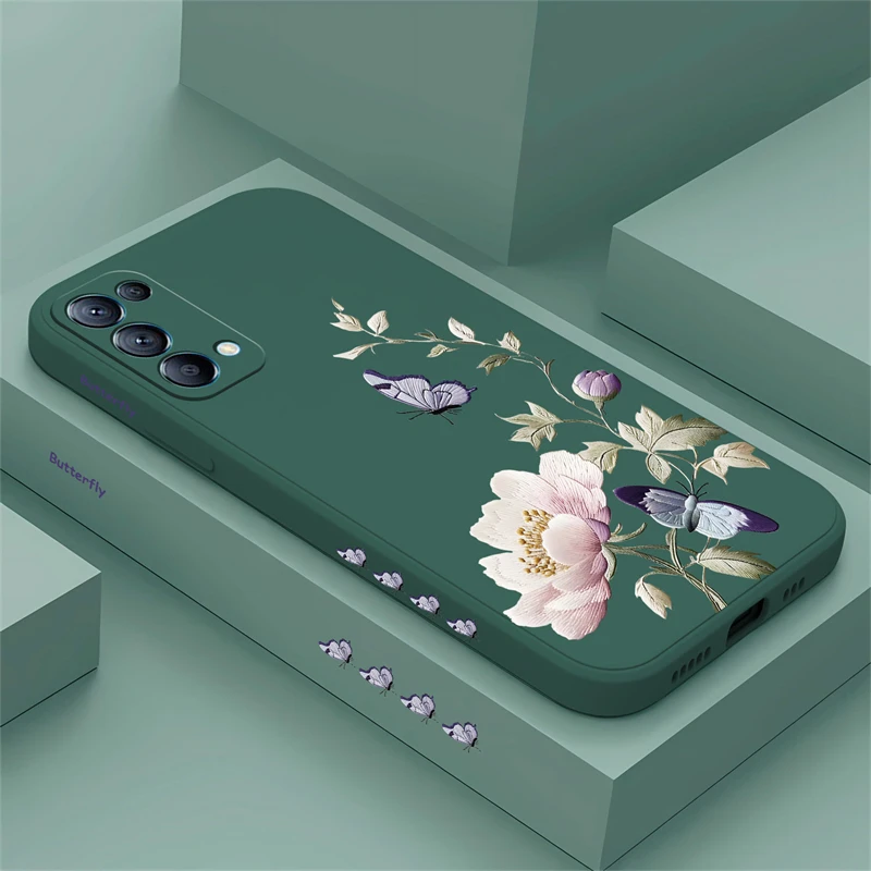 Purple Butterfly Flowers Shockproof Silicone Phone Case - Soft Bumper Back Cover