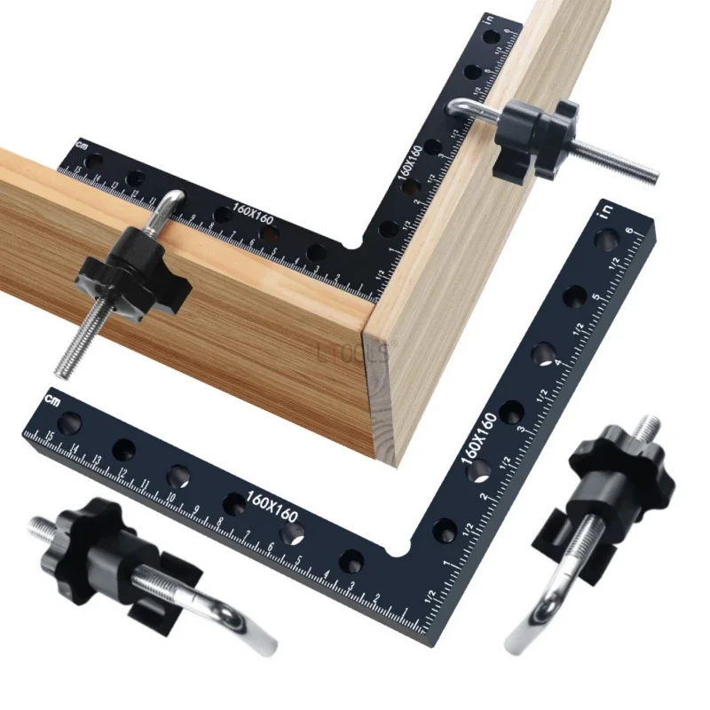 120mm 140mm Woodworking Right Angle Clamp Right Angle Ruler Set 90 Degree Positioning Block Wood Fixing Clamp Tool 30 chute sliding rail positioning and fixing tool wood diy accessories electric wood milling inverted table woodworking tools