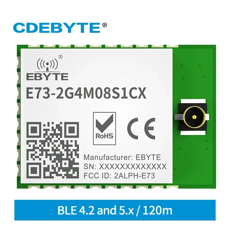 nRF52840 Bluetooth Module 2.4GHz BLE 4.2/5.0 CDEBYTE E73-2G4M08S1CX RF Transceiver 8dbm IPEX Antenna Transmitter Receiver SoC