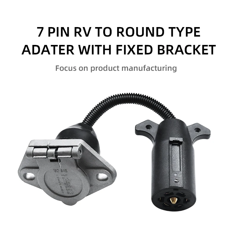 

Trailer Plug Adapter American 7 Needle blade Turn 7 Pin Round Socket UAG717 Trailer Adapter with bracket