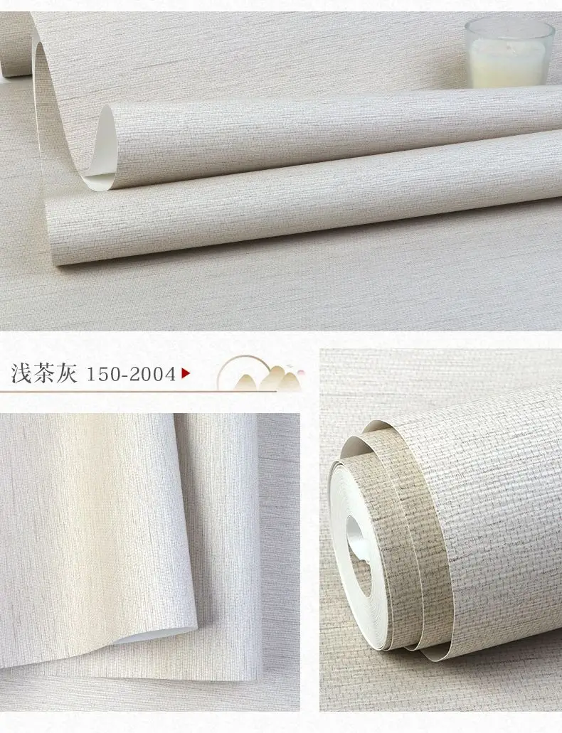 Vintage cor sólida Plain Linen Straw Wall