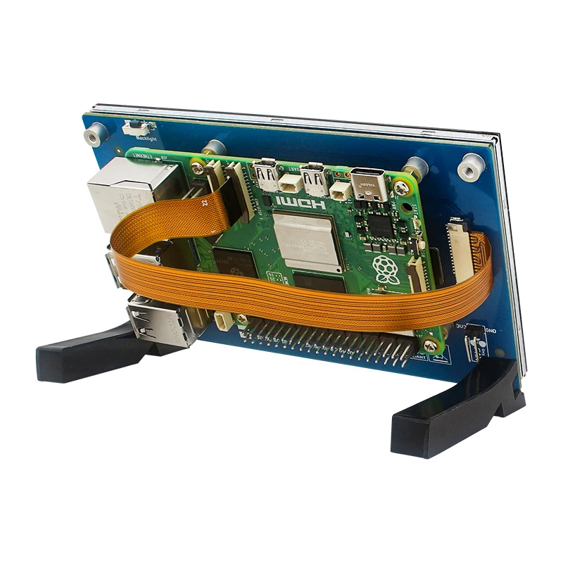 Raspberry Pi 5 Inch DSI LCD Capacitive Touch Screen 800x480 MiPi Display For RPi 5 4B 3B+ 3B Monitor with Holder