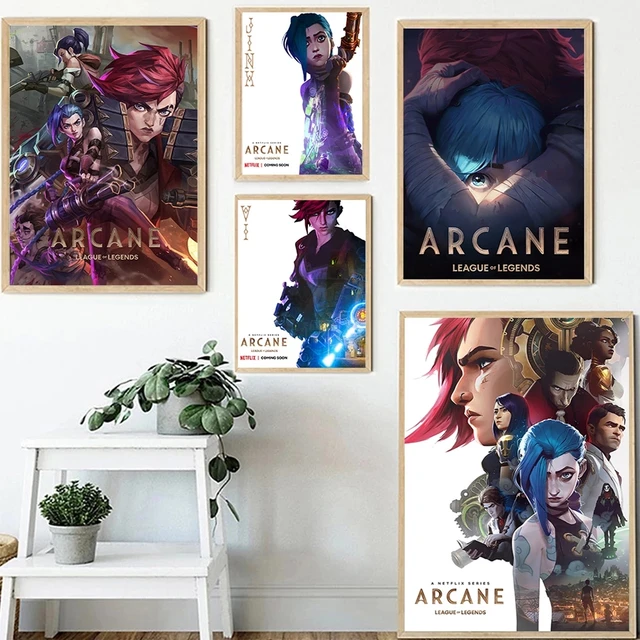 League of Legends The First Animated Drama Arcane Jinx Canvas Painting poster and print Wall Art