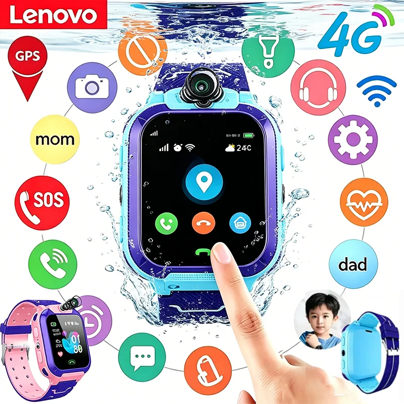 Montre connectée pour enfants Lenovo 5G étanche, SOS, GPS, carte SIM, appel, caméra, montre connectée pour enfants, garçon, fille, cadeau pour iOS Android 2026 1 Montre connectée pour enfants Lenovo 5G étanche, SOS, GPS, carte SIM, appel, caméra, montre connectée pour enfants, garçon, fille, cadeau pour iOS Android 2026 1