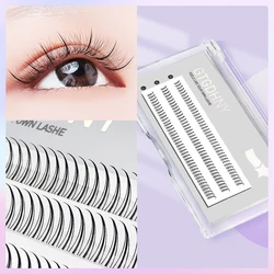 Enhanced Natural DIY 3D Cluster Eyelash Extensions - Heat Bonded Fish Tail Spikes with Premade Fans - 11mm (A)