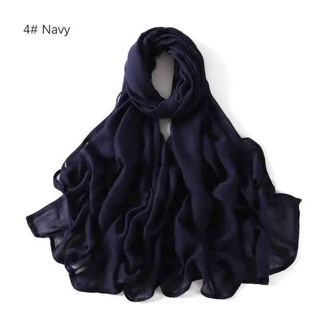 Cotton Hijab Breathable Soft Modal Hijab Scarf Women Solid Color