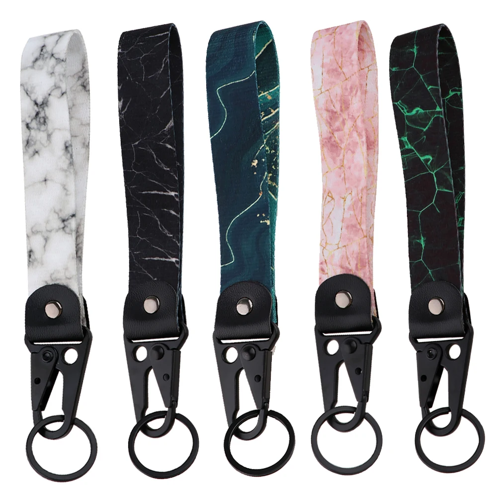 

Marble Stripe Key Tags Keychain for Car Motorcycles Anime Keyring Men Women Holder Fashion Jewelry Accessories Gifts