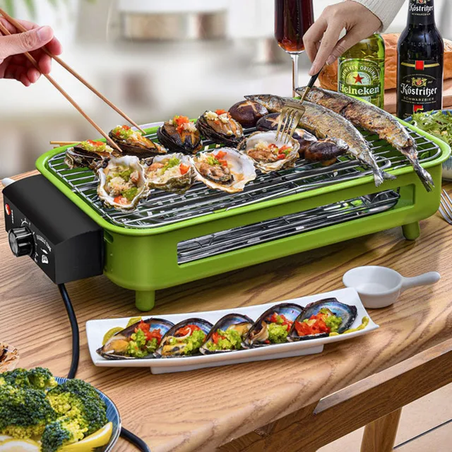 Household Smokeless Grill Indoor Barbecue Pan Electric Baking Pan Grilled  Fish Barbecue Pot Electric Oven Barbecue Machine - AliExpress