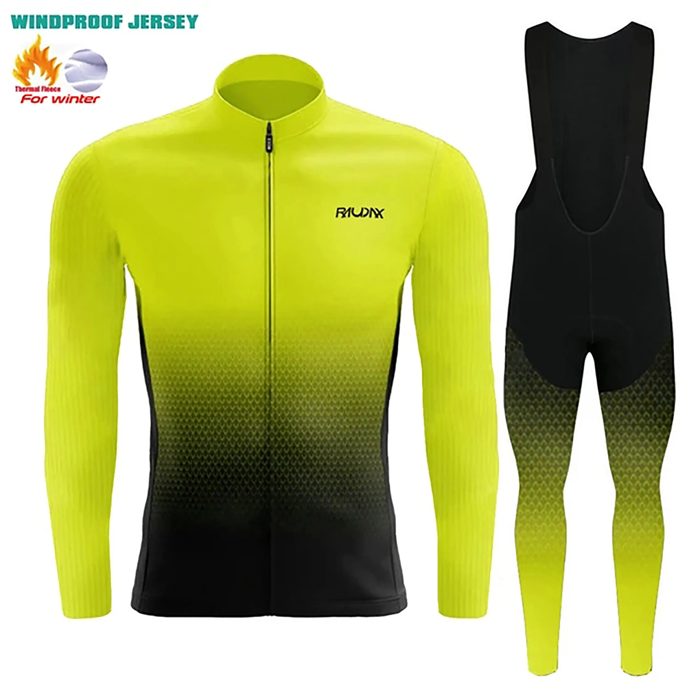2024RAUDAXWinterThermalFleeceCyclingJerseySetsMaillotRopa