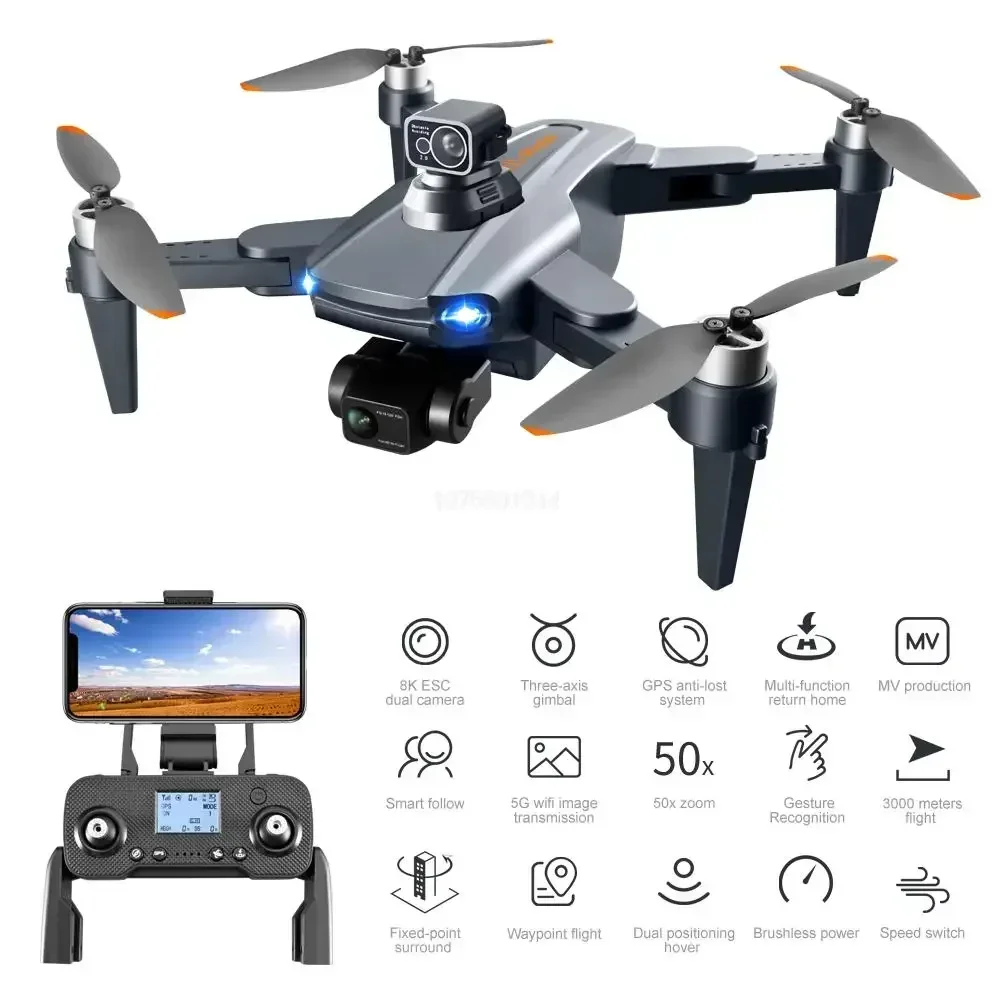 Nuovo RG106 fpv drone GPS Drone 8k Professionale Doppia Fotocamera Pieghevole Fotografia Aerea Aereo A Quattro Assi Giocattolo Regalo drone - immagine 2