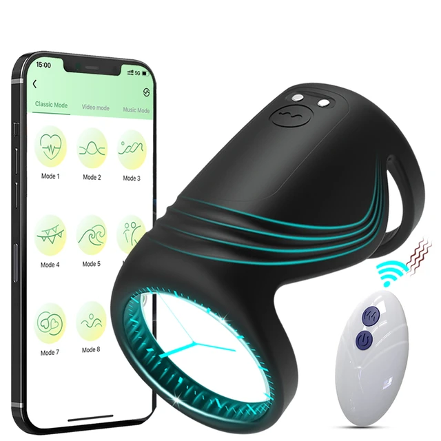 Bluetooth Penis Vibrator für Männer Masturbator Sex Maschine Penis Verzögerung Trainer Cock Ring Eichel Massager Männliche Sex Spielzeug für Erwachsene 1