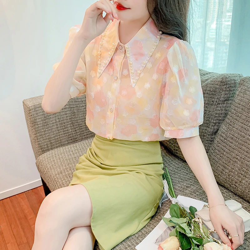 

New Korean Fashion Ladies Shirts Blouses Casual Women Tops Female Woman Button Up Shirt Girl Long Sleeve Blouse Py1091-1