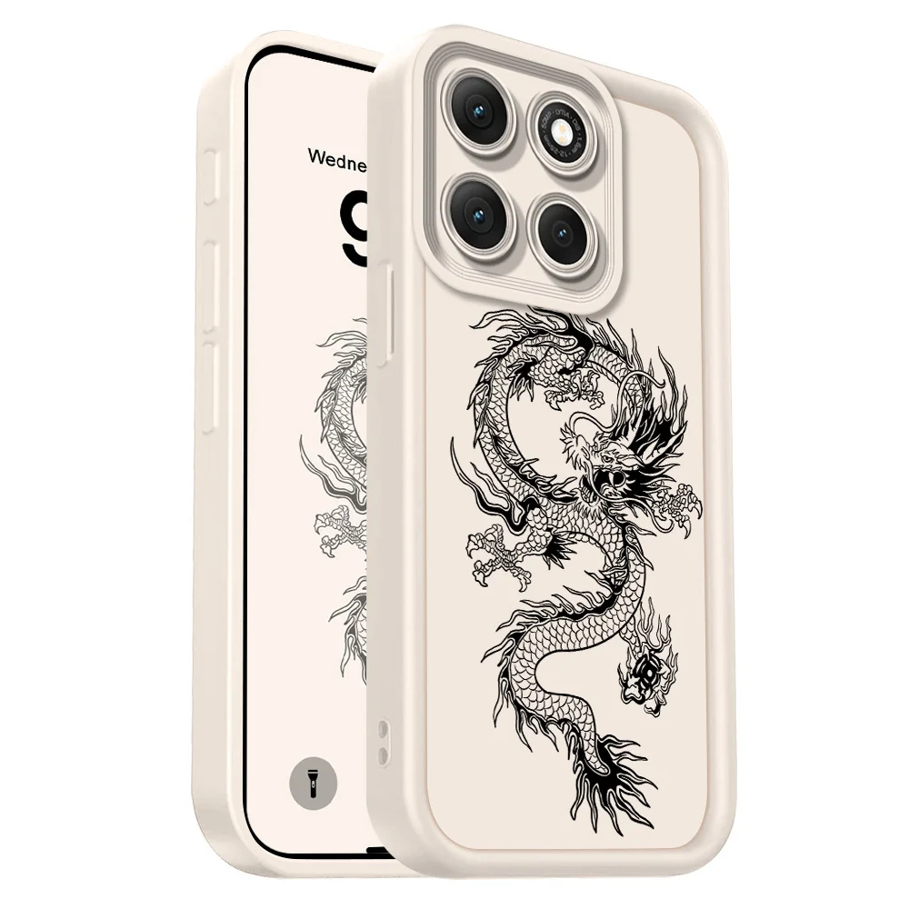 Elegant Dragon Pattern Soft Phone Case - Staircase Design