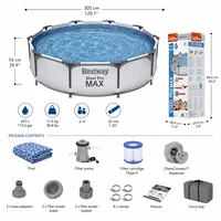 Ensemble de piscine Steel Pro MAX 305x76 cm, piscine ronde gonflable pour la famille, la cour, le jardin, avec parois renforcées Tritech, système FrameLink, installation facile, plaisir estival durable 6