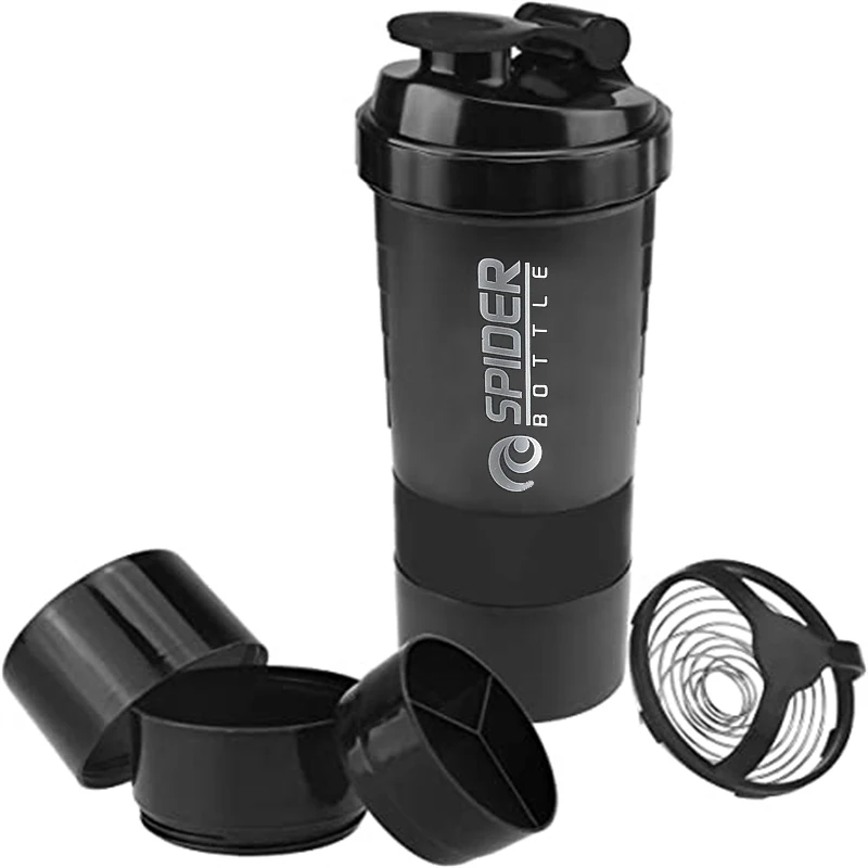 500ml Protein Shaker Cups with Powder Storage Container Mixer Cup Gym Sport Water Bottles with Wire Whisk Balls Drinkware Mugs protein bottle shaking cup protein shaker cup shaker bottle sports water bottle