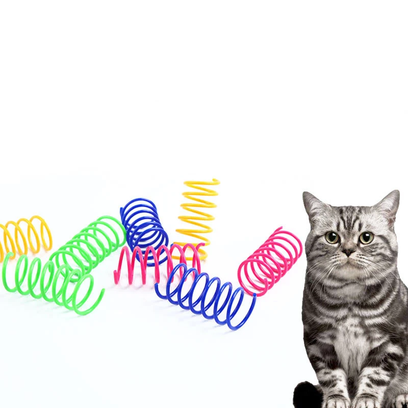 4/8/16/20pcs Kitten Cat Toys Wide Durable Heavy Gauge Cat Spring Toy Colorful Springs Cat Pet Toy Coil Spiral Springs Pet Life