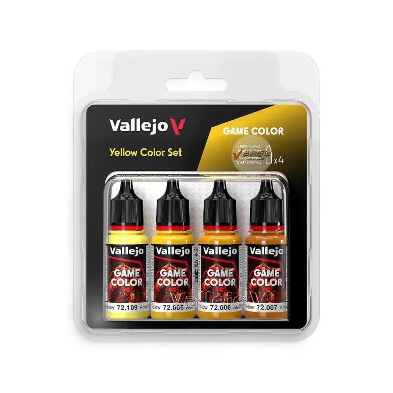 Vallejo 노란색 세트 스페인어 AV 수성 페인트 게임 컬러 시리즈72378