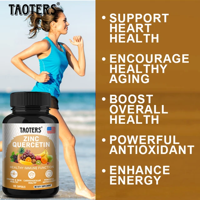 Quercetin Antioxidant Supplements Lung Support Cardiovascular Skin Health Immune Function Anti-Inflammatory Beauty & Health Zinc
