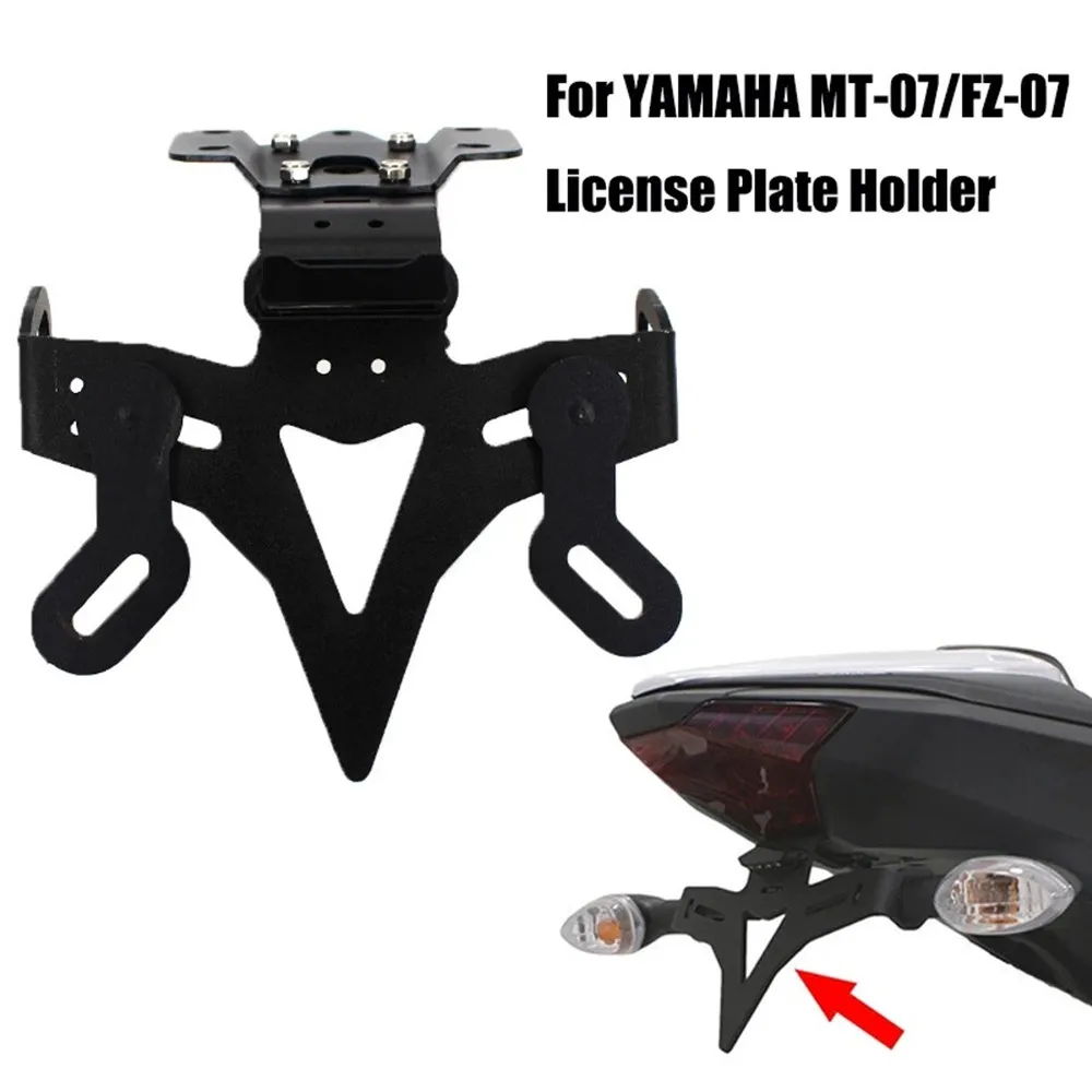 Motorcycle License Plate Holder For Yamaha MT-07/FZ-07 2013- Motorcycle License Plate Holder Fender Eliminator Registration Bracket With LED MT07 MT 07