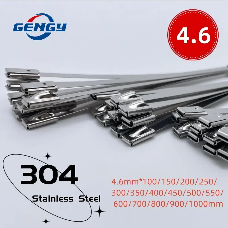 10 Pcs 4.6mm Stainless Steel Metal Cable Ties Exhaust Wrap Coated
