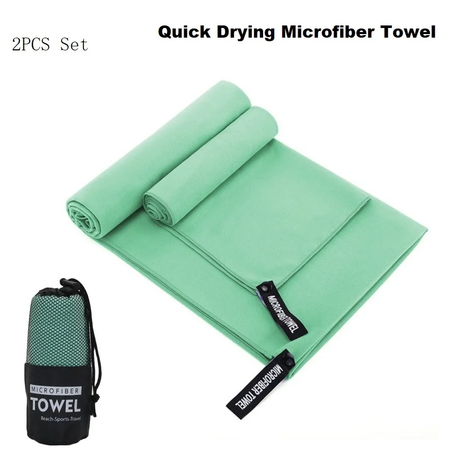 2PC Ultra-Absorbent Quick-Dry Microfiber Towels for Gym, Travel, and Outdoor Adventures