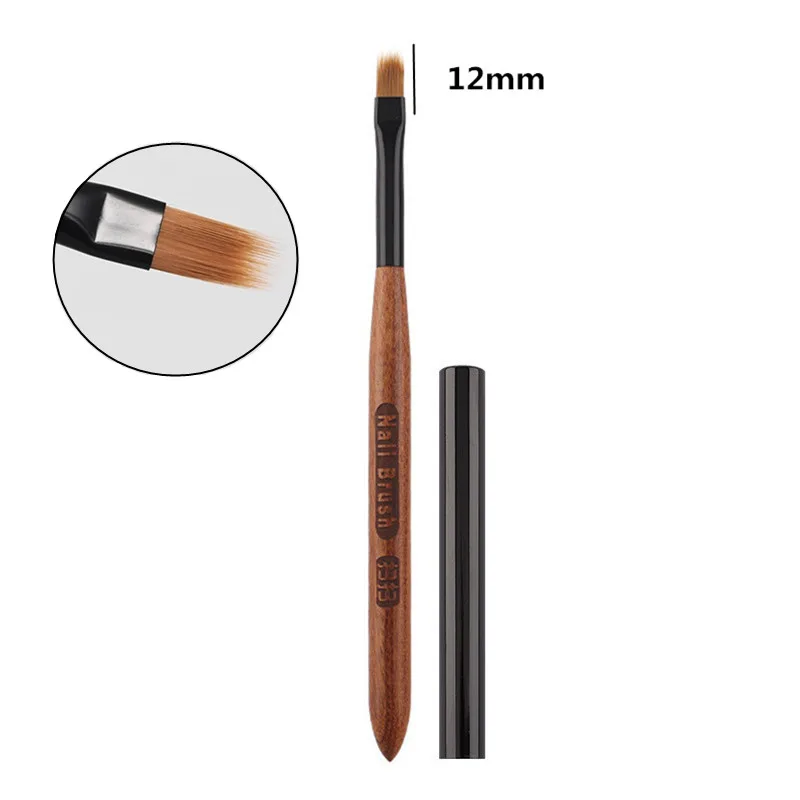 Round Wood Handle Nail Ombre Brush Gel Painting Brush Nail Art For Gel Tip Extension Acrylic Builder Accessory Nail Art Brushes 5
