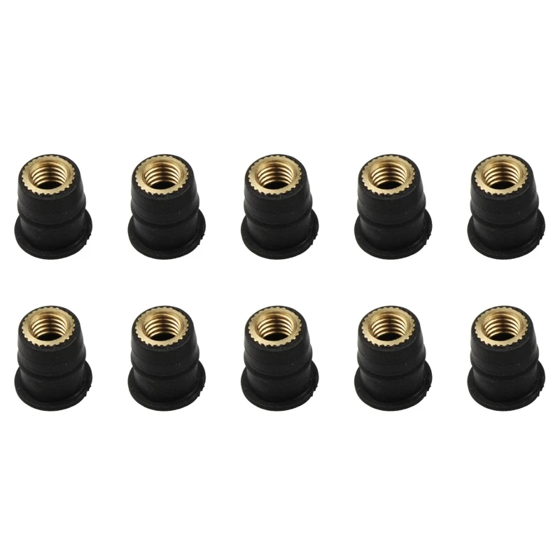 Well Nut M5 5mm M4 M6 Metric Rubber Motorcycle Windshield Rubber Rivet Nuts Bolts 10PCS For Honda For Suzuki Yamaha