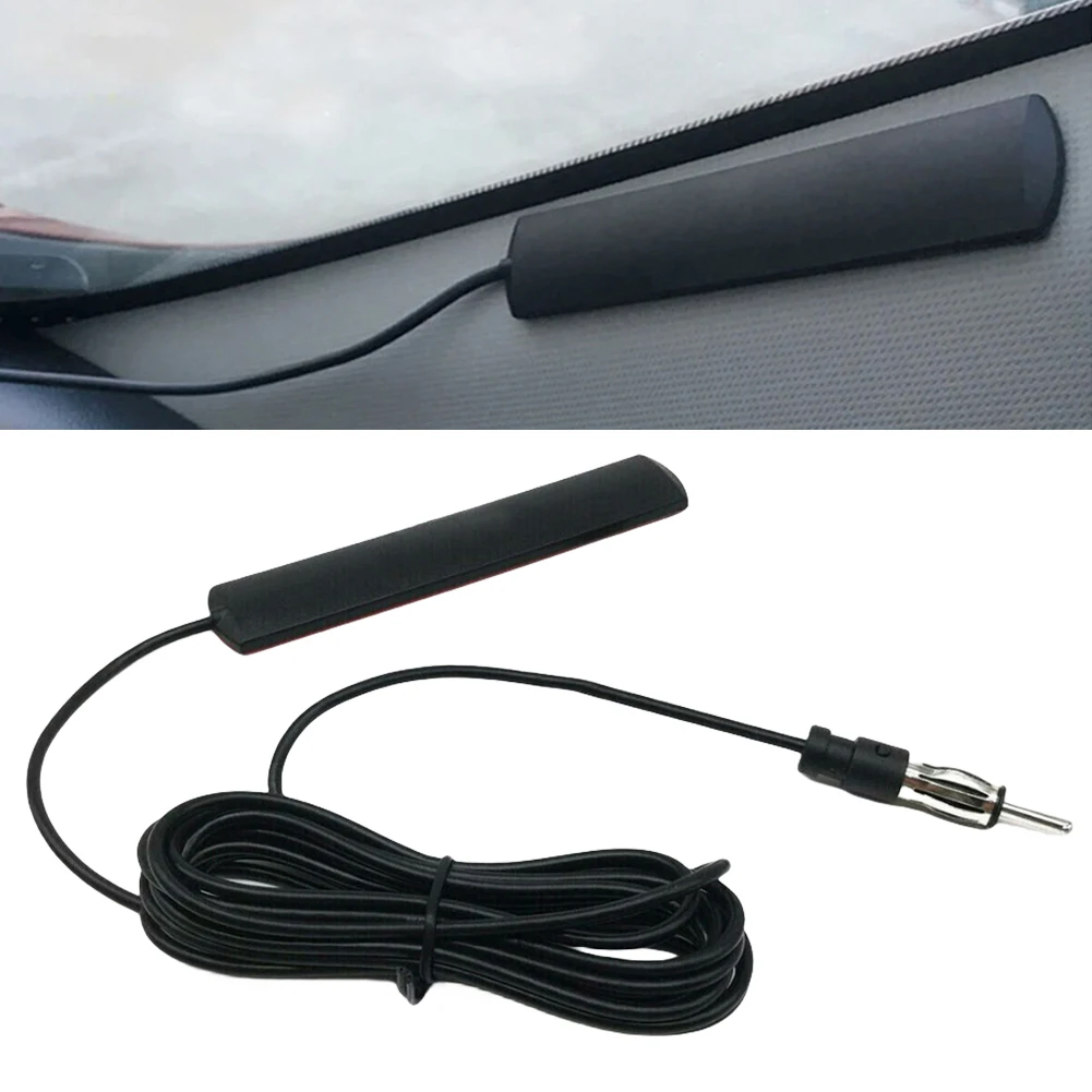 Car Radio Antenna DC 5-12V Car Interior Hidden Amplified Antenna Radio Patch Aerial For Truck Motorcycle Boat