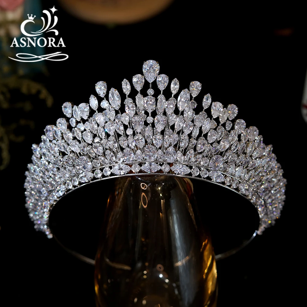 

Роскошная Свадебная головная повязка с кристаллами, королевские короны, большие тиары, ювелирные изделия для волос, Женские аксессуары с фианитами, головной убор
