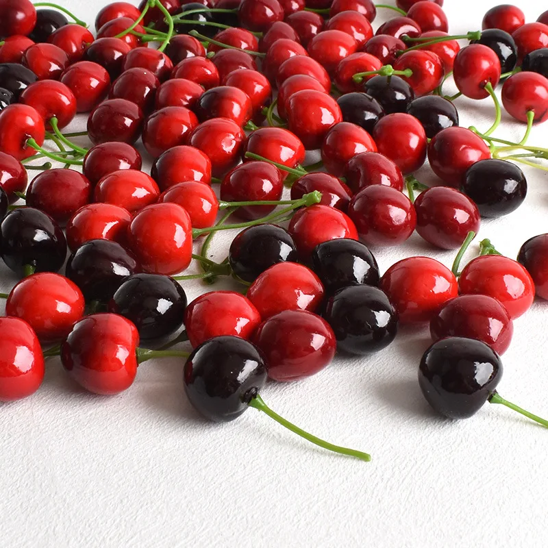 Red Cherry Foam Decoration Home Party Christmas Decor Kitchen Window Displays Fake Fruits Model Food Photography Props 20/10Pcs artificial fruits and vegetables