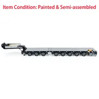 New 1/14 9 Axles Metal Trailer Extendible Trailers Spare Parts for Toys RC Tractor Truck Car Vehicle Models TH23522 1