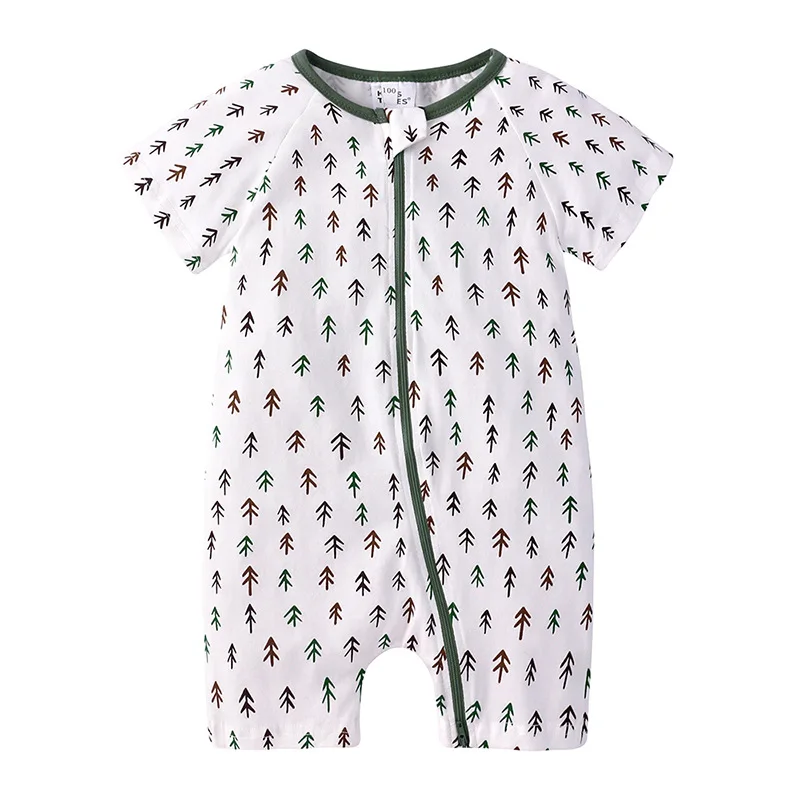 Short-Sleeve Baby Rompers Animal Dinosaur Print Baby Boy Clothes Jumpsuit Summer Onesie Infant Baby Girls Newborn Clothings Newborn Knitting Romper Hooded  Baby Rompers